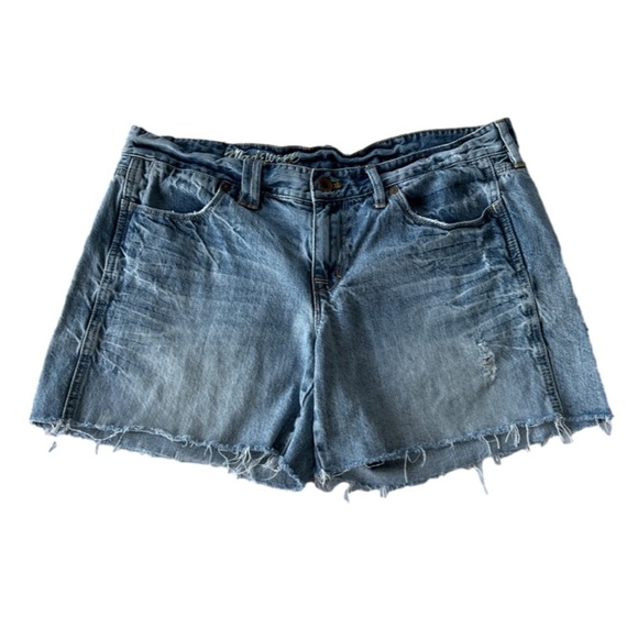 🌻4/$20 Madewell Distressed Bleached Cotton Jean Shorts Size 29 - Picture 1 of 16